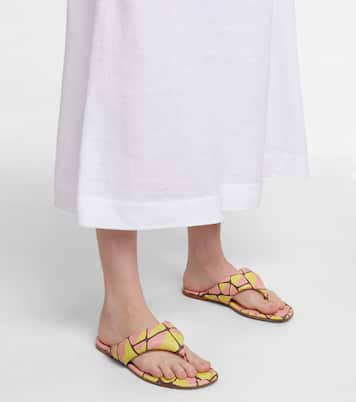 Sandali infradito in pelle con stampa | Pucci