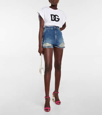 Shorts vaqueros de tiro alto envejecidos | Dolce&Gabbana