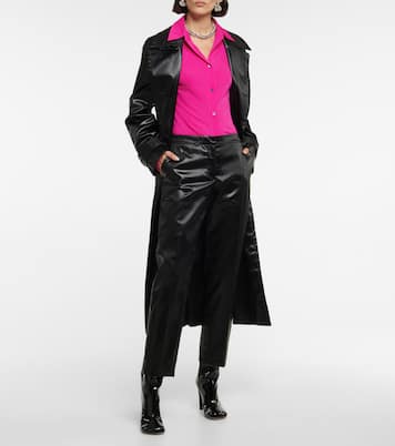 High-Rise Cropped-Hose aus Lederimitat | Dries Van Noten