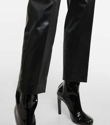 High-Rise Cropped-Hose aus Lederimitat | Dries Van Noten