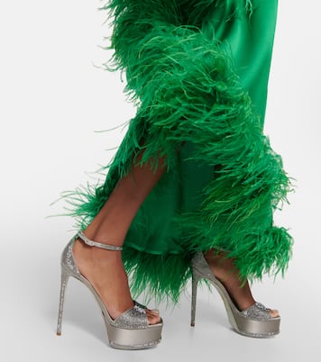 Embellished satin platform sandals | Rene Caovilla