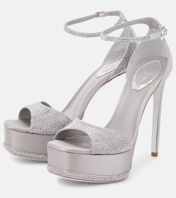 Embellished satin platform sandals | Rene Caovilla
