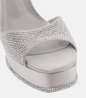 Embellished satin platform sandals | Rene Caovilla