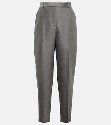 Mid-rise straight cotton and wool-blend pants | Toteme