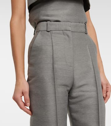 Mid-rise straight cotton and wool-blend pants | Toteme