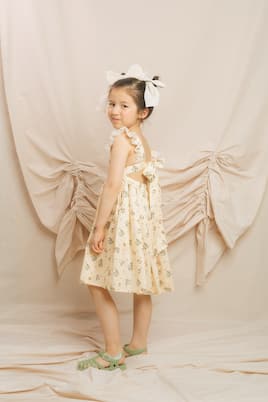 Abito in cotone con pizzo e stampa | Paade Mode