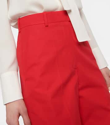 Pantaloni a vita alta e gamba larga in cotone | Valentino