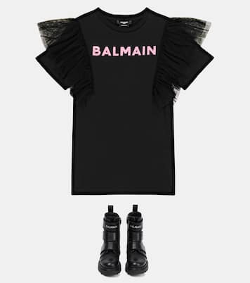 Kleid aus Baumwoll-Jersey | Balmain Kids