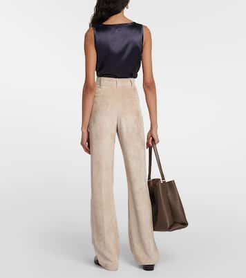 High-rise wide-leg corduroy pants | Brunello Cucinelli