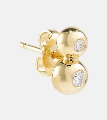 Boucles d'oreilles Audrey Double Stud Small en or 18 ct et diamants | Melissa Kaye