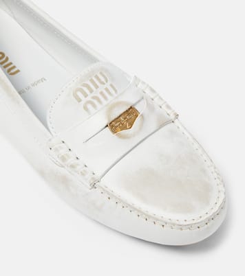 Mokassins aus Veloursleder | Miu Miu