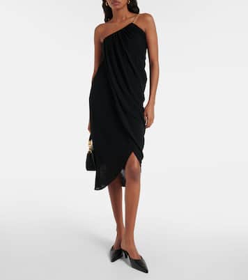 Vestido midi de lana virgen con cadena | Chloé