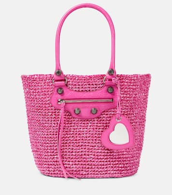 Schultertasche Le Cagole Medium aus Raffiabast | Balenciaga