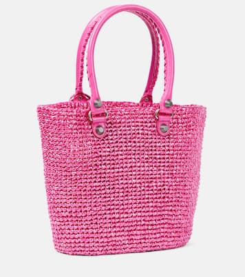 Schultertasche Le Cagole Medium aus Raffiabast | Balenciaga