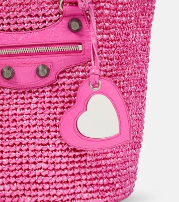 Schultertasche Le Cagole Medium aus Raffiabast | Balenciaga