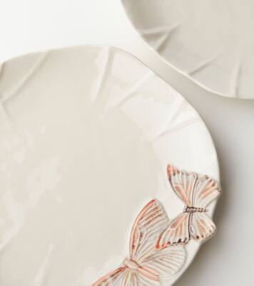 Cloudy Butterflies set of 4 dinner plates by Claudia Schiffer | Bordallo Pinheiro