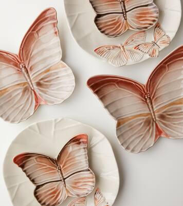 Cloudy Butterflies set of 4 dinner plates by Claudia Schiffer | Bordallo Pinheiro