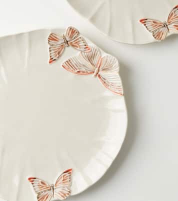 Cloudy Butterflies set of 2 charger plates by Claudia Schiffer | Bordallo Pinheiro
