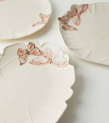 Cloudy Butterflies set of 2 charger plates by Claudia Schiffer | Bordallo Pinheiro