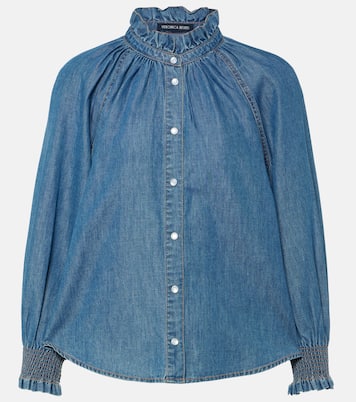 Calisto ruched denim shirt | Veronica Beard