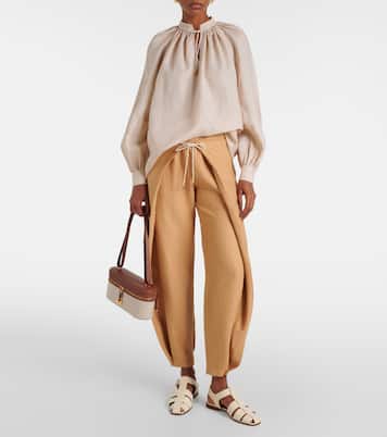 Pantalones tapered Marylen de lino | Loro Piana