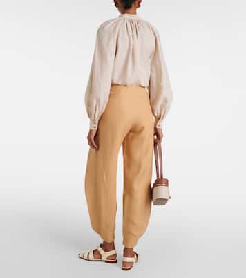 Pantalones tapered Marylen de lino | Loro Piana