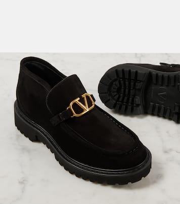 Bottines VLogo Signature en daim | Valentino Garavani