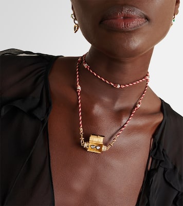 Love Is Blind 18kt gold locket necklace with gemstones | Marie Lichtenberg