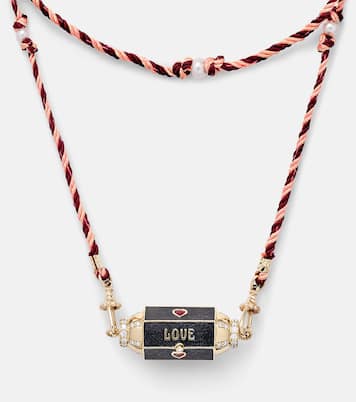 Love Is Blind 18kt gold locket necklace with gemstones | Marie Lichtenberg