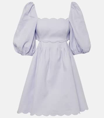 Vestido corto Halliday de lino festoneado | Zimmermann