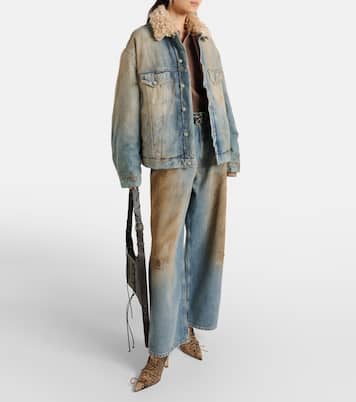Chaqueta Roberta de denim con borrego sintético | Acne Studios