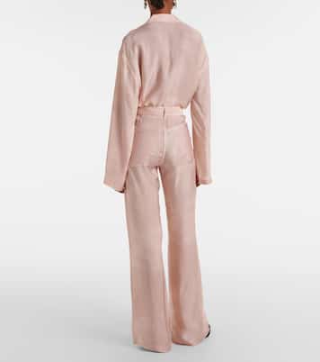 Printed twill wide-leg pants | Acne Studios