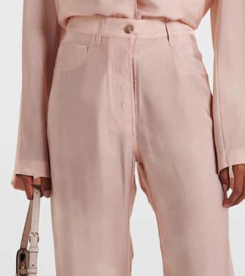 Printed twill wide-leg pants | Acne Studios
