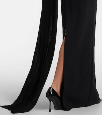 Abito lungo in jersey con mesh | David Koma