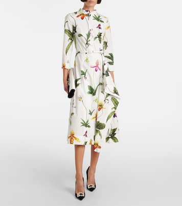 Bedrucktes Midikleid aus Popeline | Oscar de la Renta