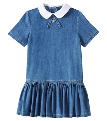 Kleid DG aus Baumwoll-Chambray | Dolce&Gabbana Kids