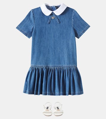 Kleid DG aus Baumwoll-Chambray | Dolce&Gabbana Kids