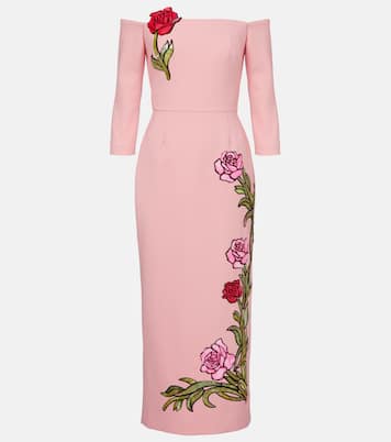 Embroidered wool-blend gown | Oscar de la Renta