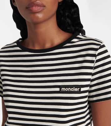 Camiseta de algodón a rayas con logo | Moncler