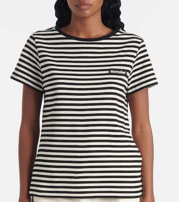 Camiseta de algodón a rayas con logo | Moncler