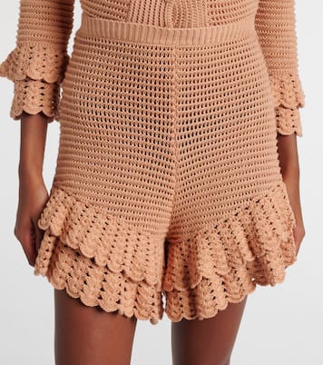 Ruffled crochet cotton shorts | Chloé