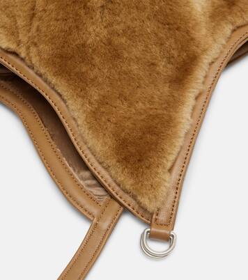 Belmer leather-trimmed shearling hat | Acne Studios