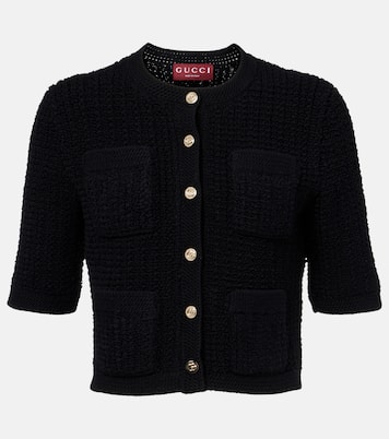 Cárdigan cropped en mezcla de algodón | Gucci