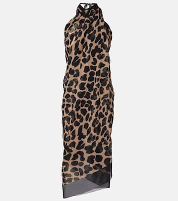 Leopard-printed silk beach dress | Balmain