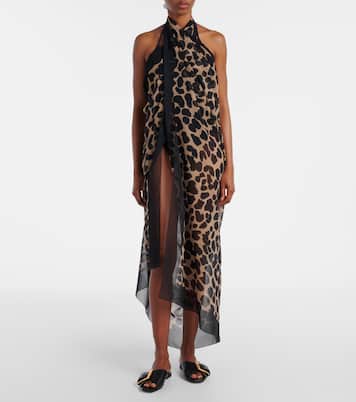 Leopard-printed silk beach dress | Balmain