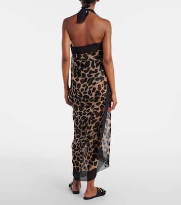 Leopard-printed silk beach dress | Balmain