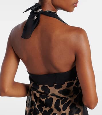 Leopard-printed silk beach dress | Balmain