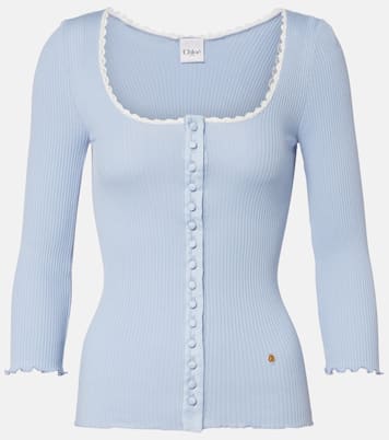 Cardigan aus Baumwolle mit Spitze | Chloé
