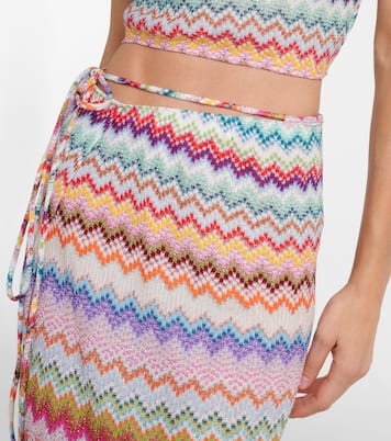 Zigzag lamé wrap skirt | Missoni
