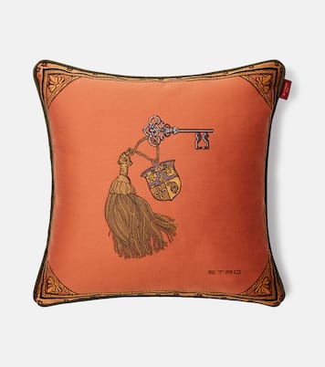 Herald embroidered cotton-blend cushion | Etro
